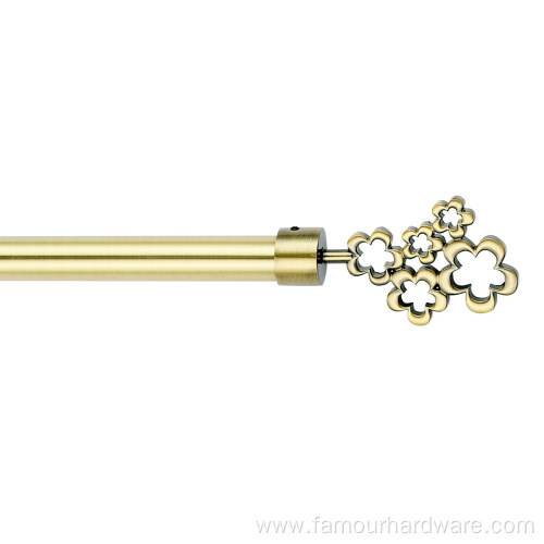 Floral finial expandable curtain rod